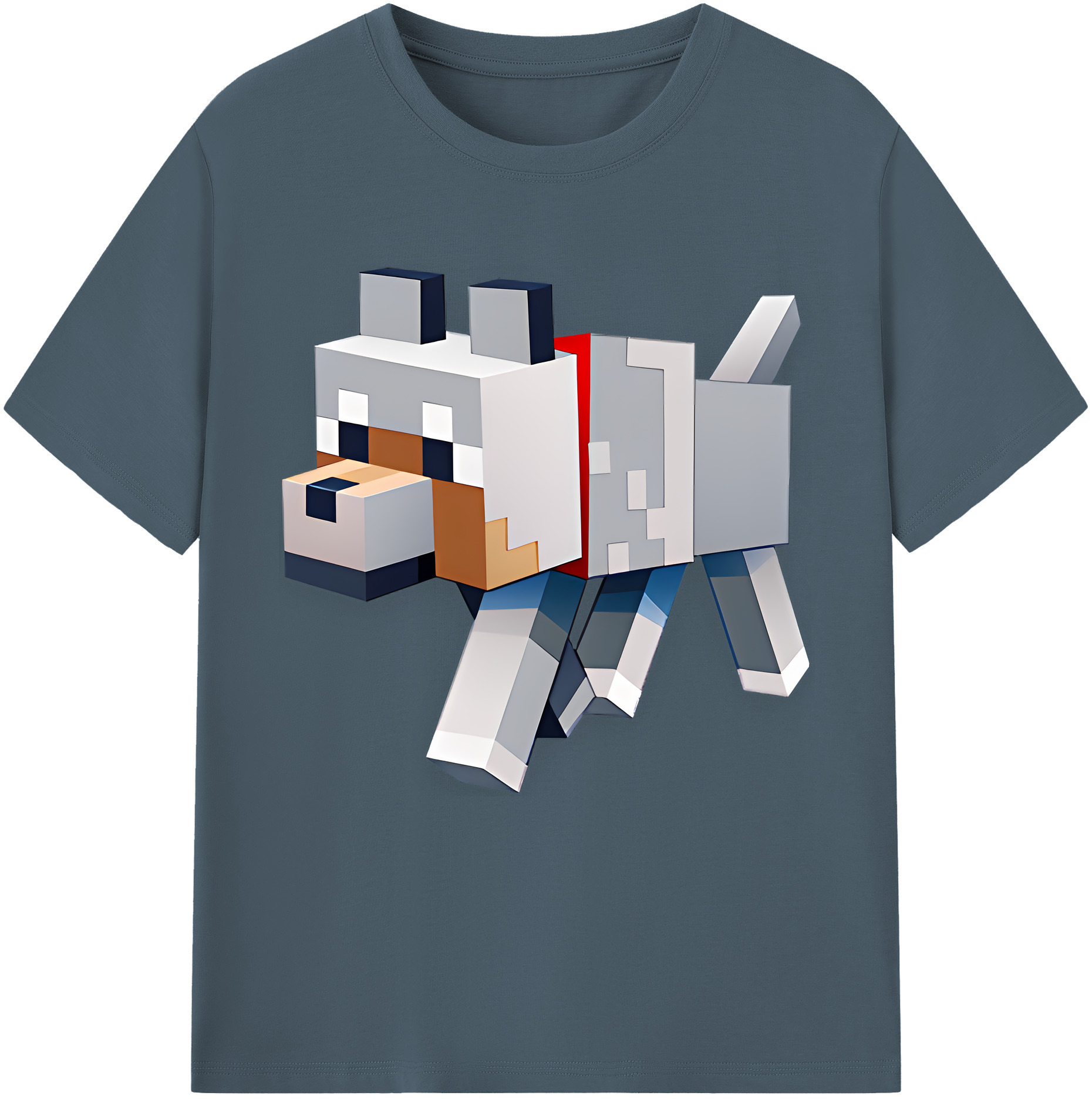 （画像用） マインクラフト ブロックの世界 Minecraft MC Block world 綿100％半袖Tシャツ（フロントプリント）
